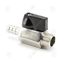 Black Handle Male To Hose Adapter Stainless Steel Mini Ball Valve