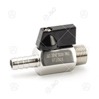 Black Handle Stainless Steel Male To Hose Adapter Mini Ball Valve