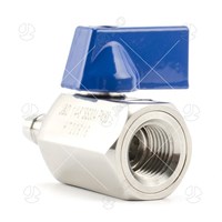 Blue Handle Female To Hose Adapter Stainless Steel Mini Ball Valve
