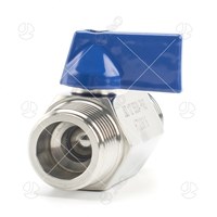 Blue Handle Stainless Steel Male Male Mini Ball Valve