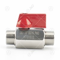Red Handle SS304 Male Mini Ball Valve