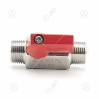 Red Handle Stainless Steel Male Male Mini Ball Valve