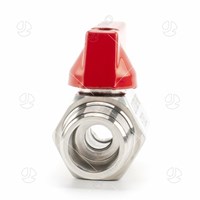 Red SS304 Male Female Mini Ball Valve With Butterfly Handle