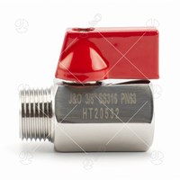 Red Stainless Steel Male Female Thread Mini Ball Valve