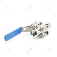 Sanitary 3PC 3-Piece Manual Female Thread Ball Valve With Mounting Pad