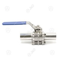 Sanitary 3PC 3-Pieces Butt Weld Ball Valve With Linear Cutting Inside