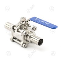 Sanitary Manual 3PC 3-Pieces Butt Weld Ball Valve