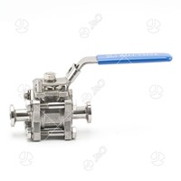 Sanitary Stainless Steel 3PC Tri Clamp Clamped Ball Valve