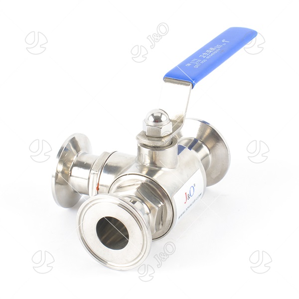 Sanitary Stainless Steel Clamped 3 Way Ball Valve