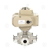 Sanitary Stainless Steel Electric Square Three Way Ball Valve