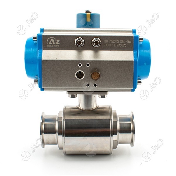 Sanitary Stainless Steel Pneumatic Direct Way Tri Clamp Clamped Ball Valve