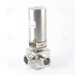 Sanitary Stainless Steel Square Tri Clamp Ball Valve With SS Actuator