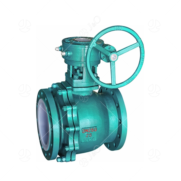 PFA Lined Wafer Type Ball Valve With Worm Gear