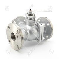 Stainless Steel 3-Way Ball Valve With Flange Connection
