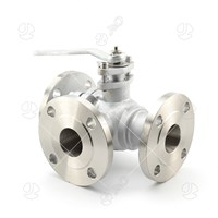 Stainless Steel 3-Way Ball Valve With Flange Ends